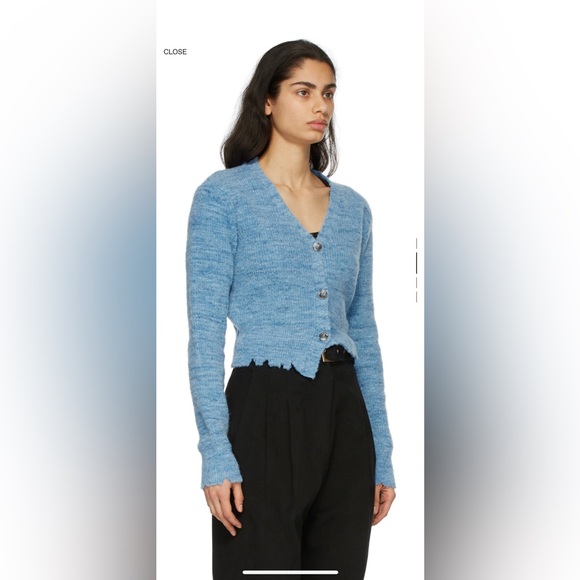 Andersson Bell - Alpaca Asymmetric Cardigan (Blue) - Picture 2 of 10